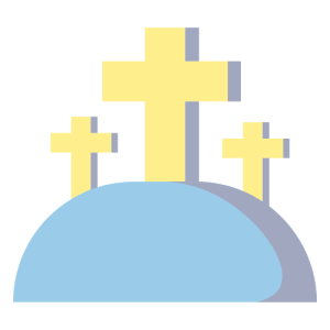 Three crosses on hill icon