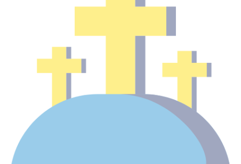 Three crosses on hill icon