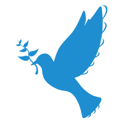 Dove with olive branch icon